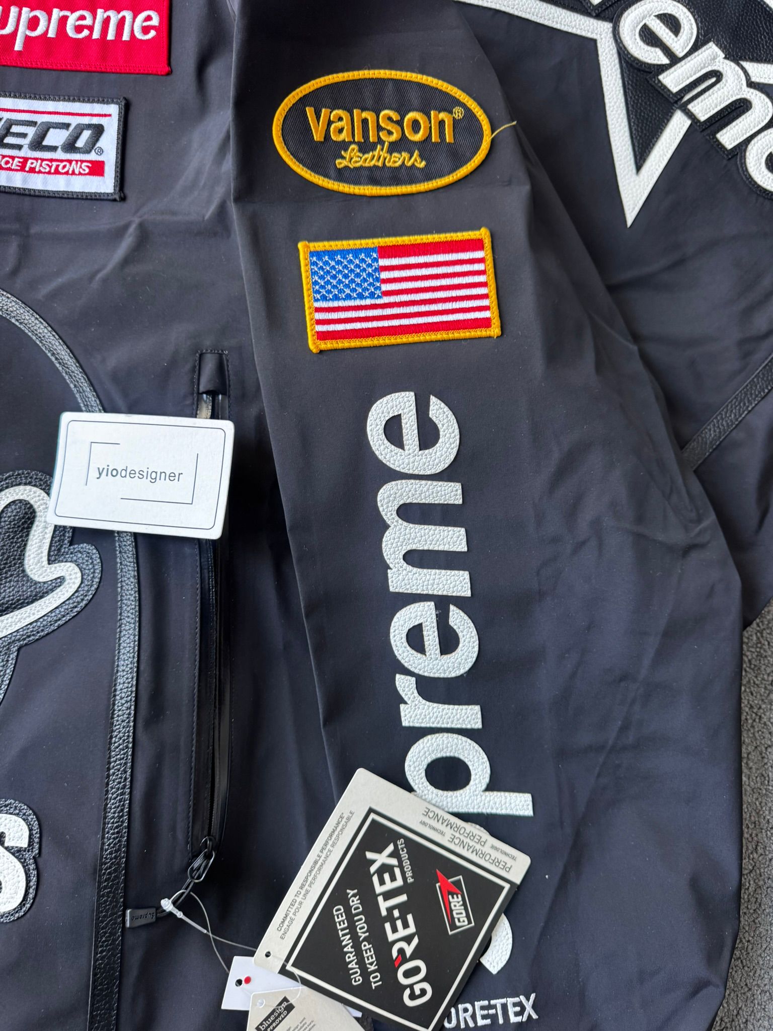 SUPREME X VANSON LEATHERS GORE-TEX SHELL JACKET BLACK