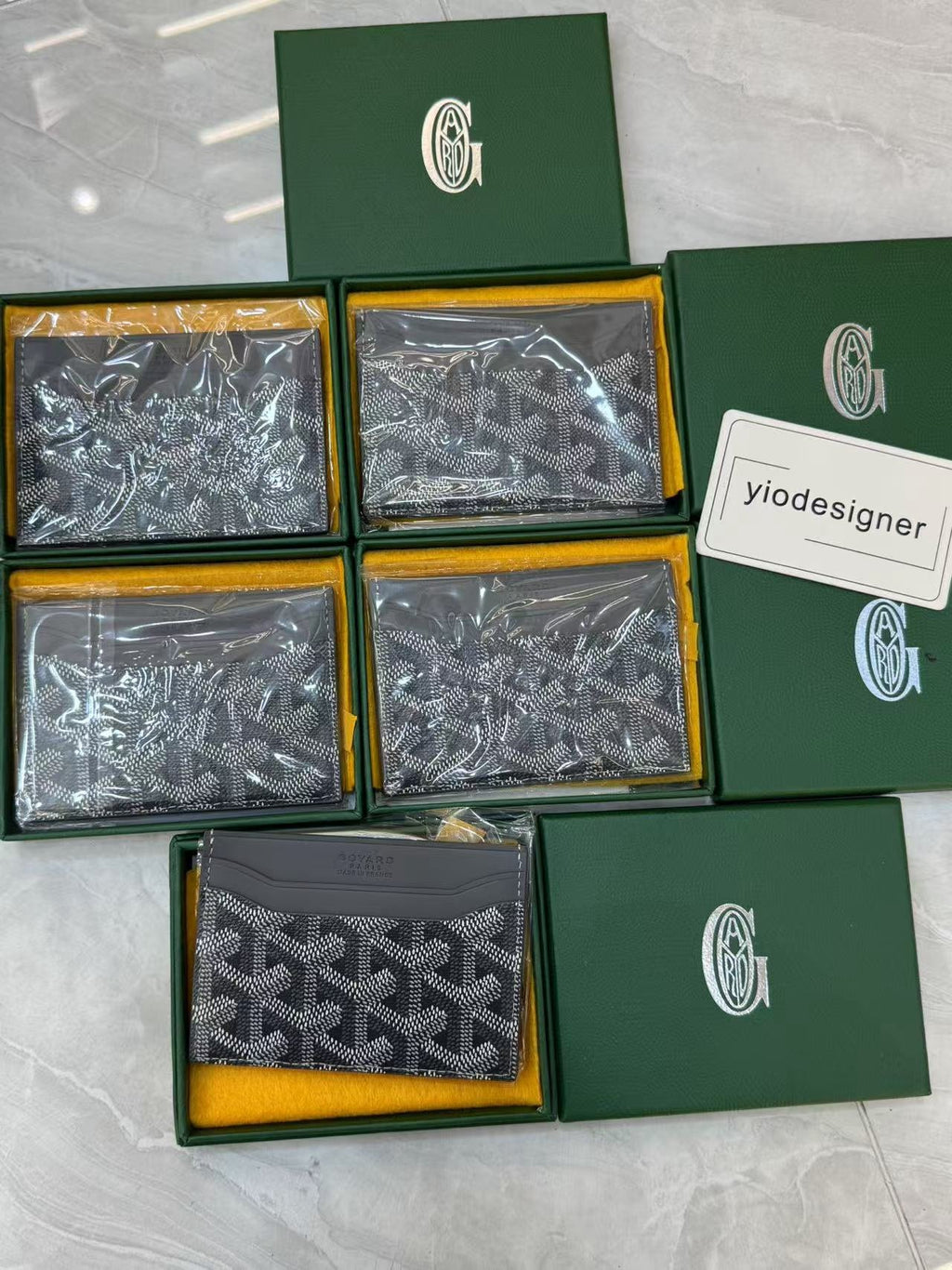 Goyard | Goyard card holder Grey | Back View | yiodesigner.co.uk