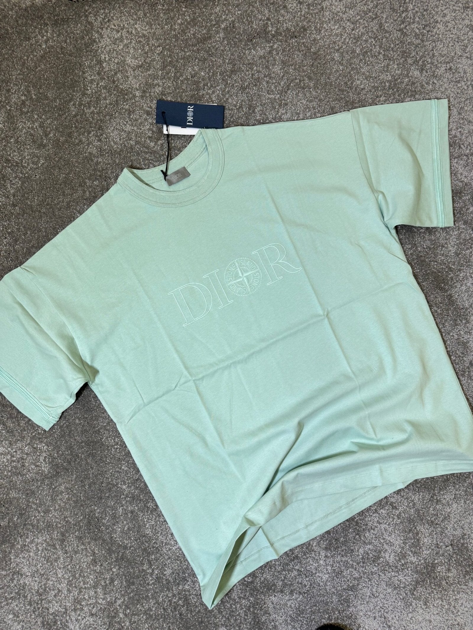 Stone Island | Dior x stone island t-shirt Greenish | Size L | Side View | yiodesigner.co.uk