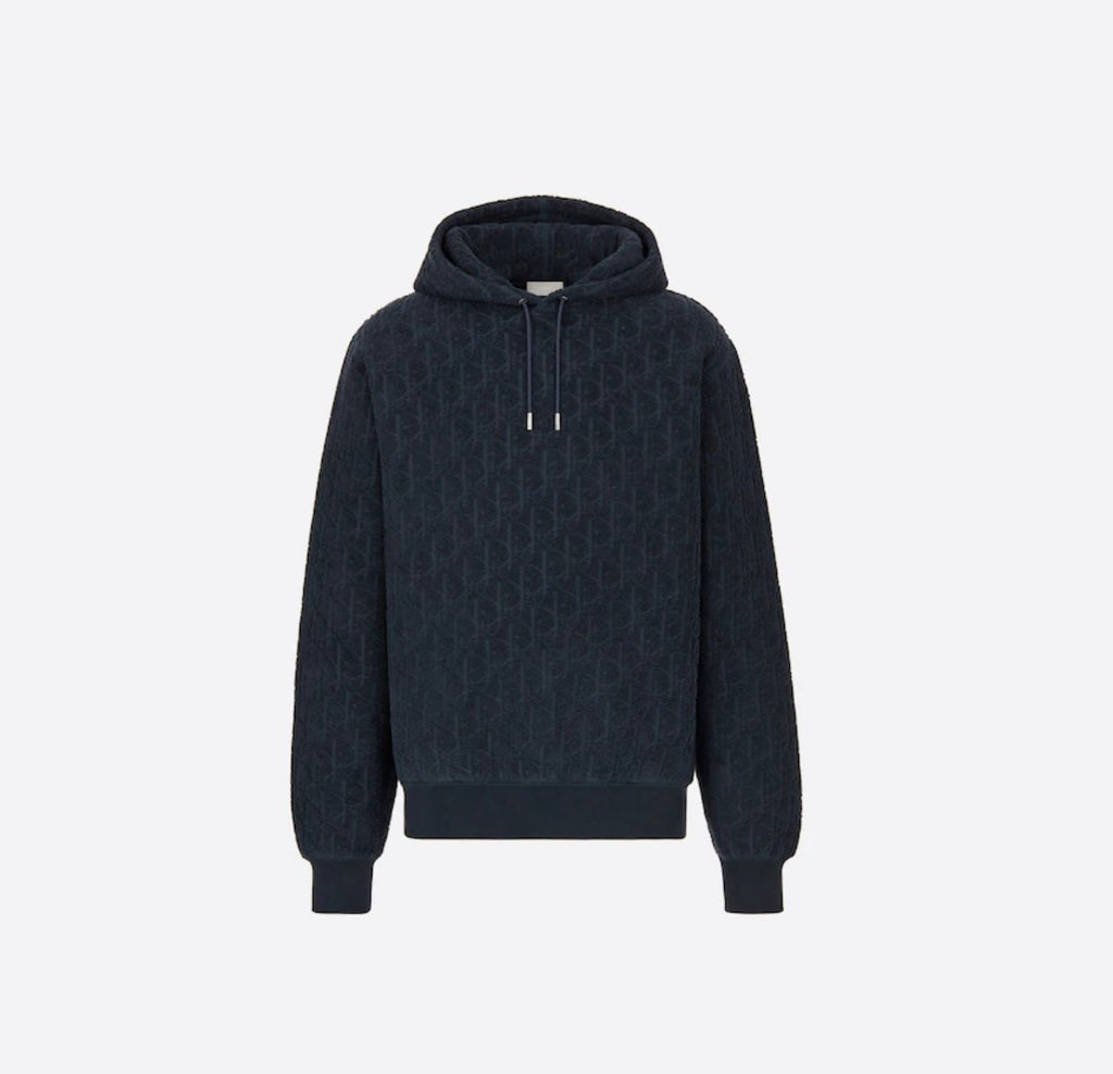 Dior | DIOR OBLIQUE HOODY SWEATSHIRT, RELAXED FIT | White | Detail Shot | yiodesigner.co.uk