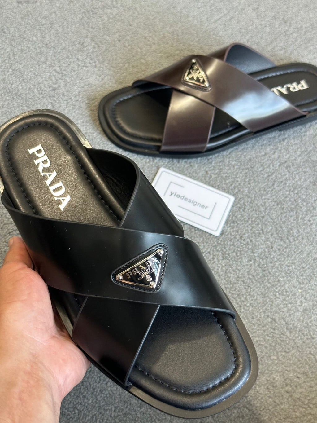 Prada | Prada slider | Size 11 | Side View | yiodesigner.co.uk