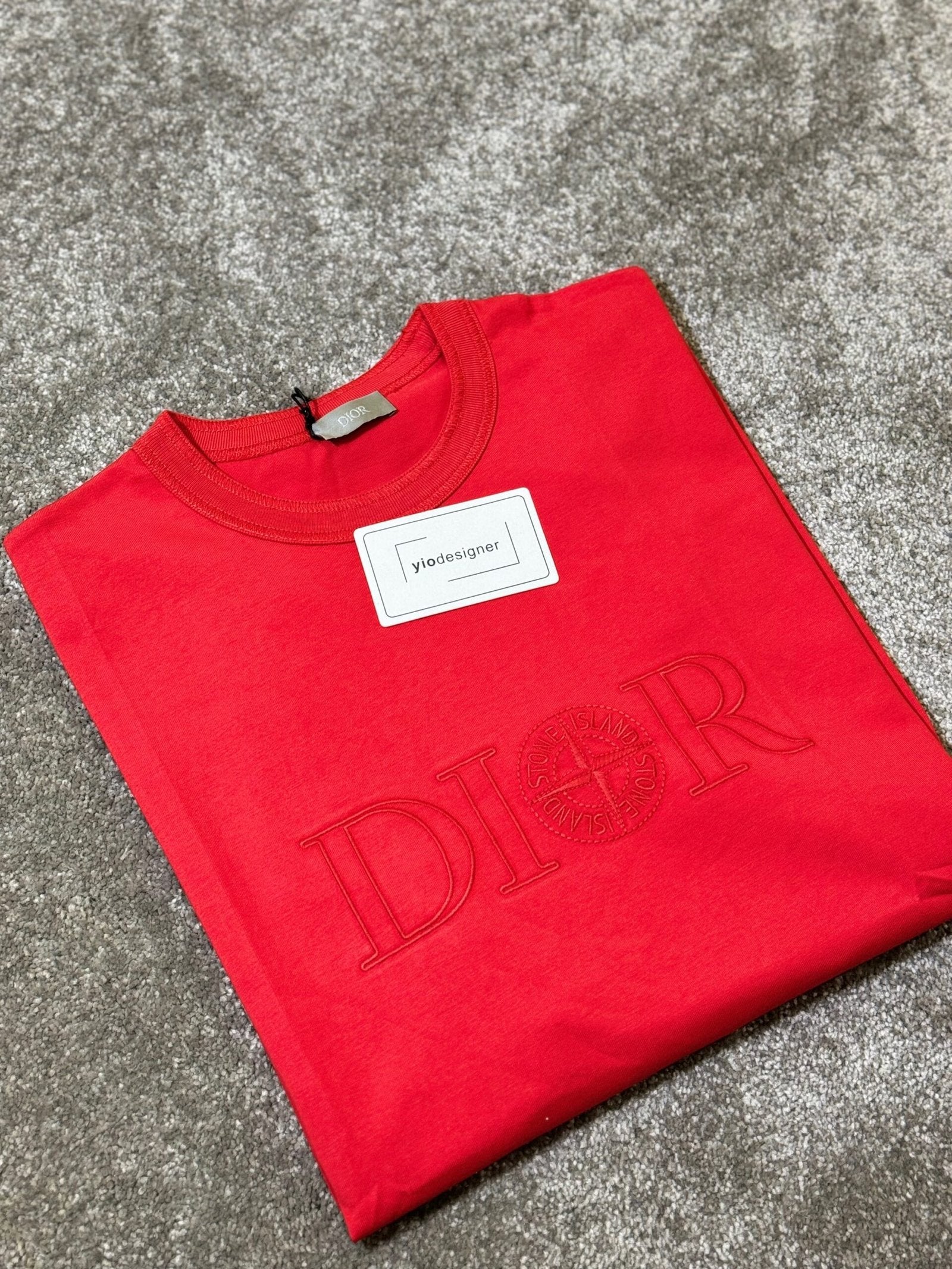 Stone Island | Dior x stone island t-shirt Red | Side View | yiodesigner.co.uk