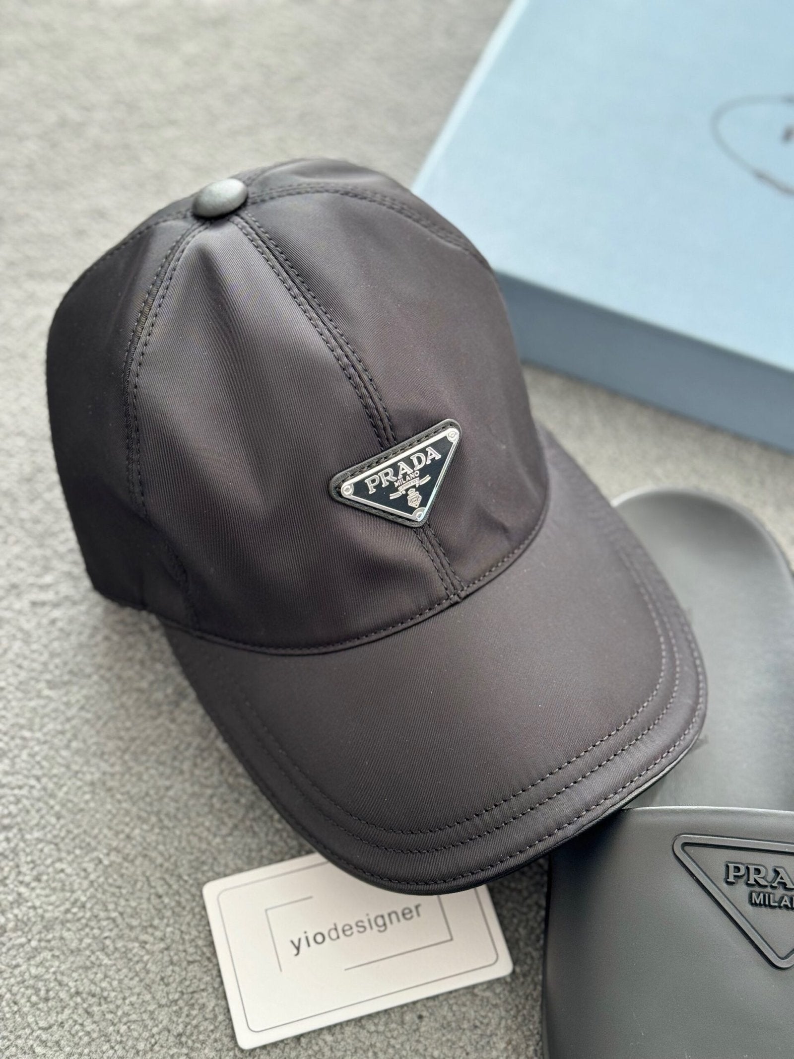 Prada | Prada cap | Back View | yiodesigner.co.uk