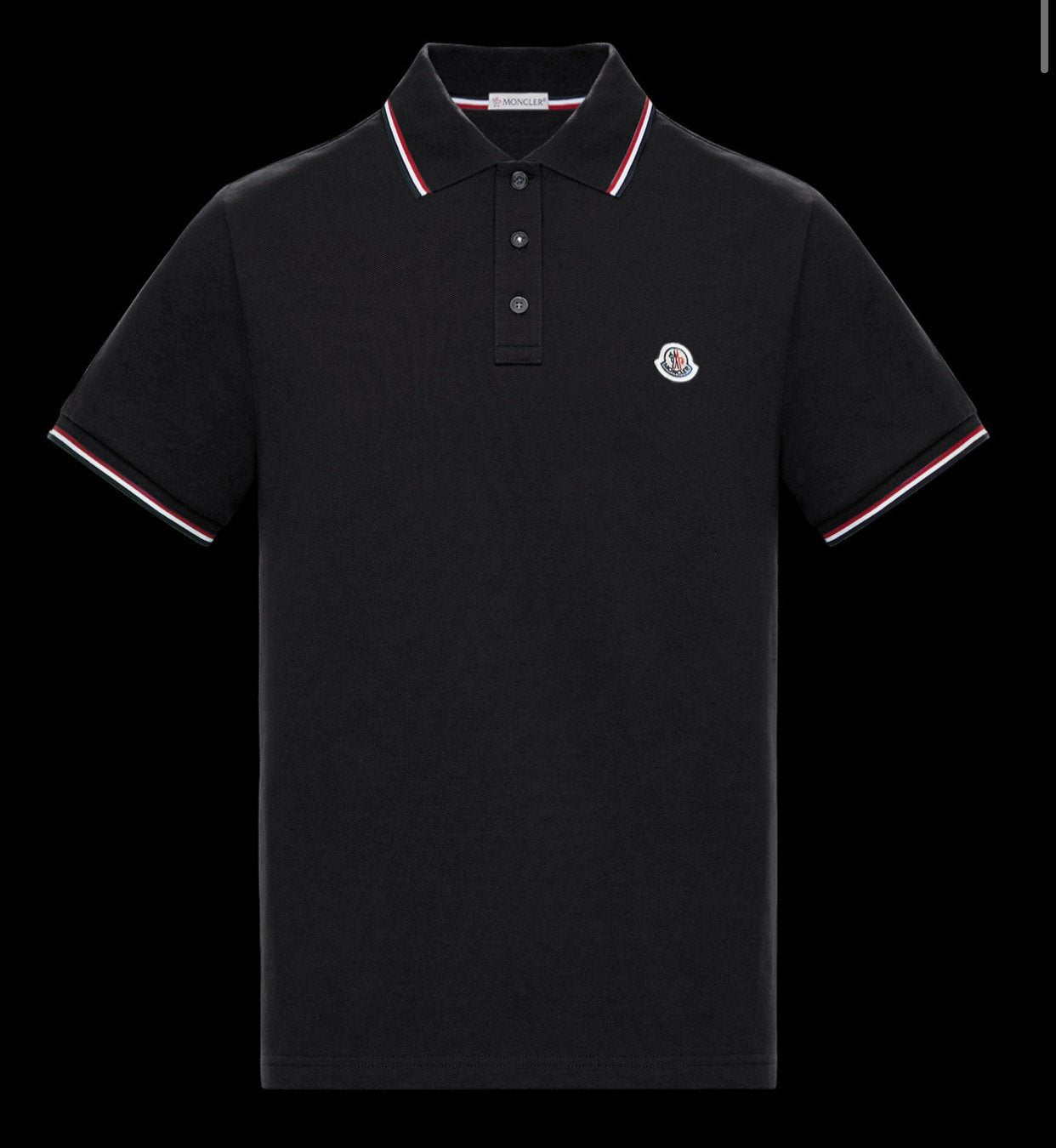 Moncler | moncler polo black | Size S | Front View | yiodesigner.co.uk