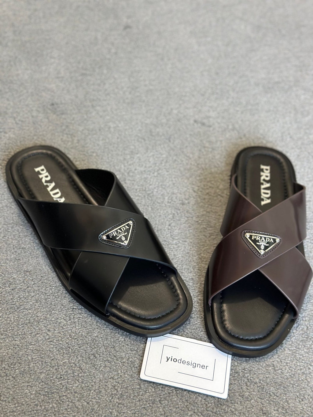 Prada | Prada slider ( brown ) | Size 11 | Side View | yiodesigner.co.uk