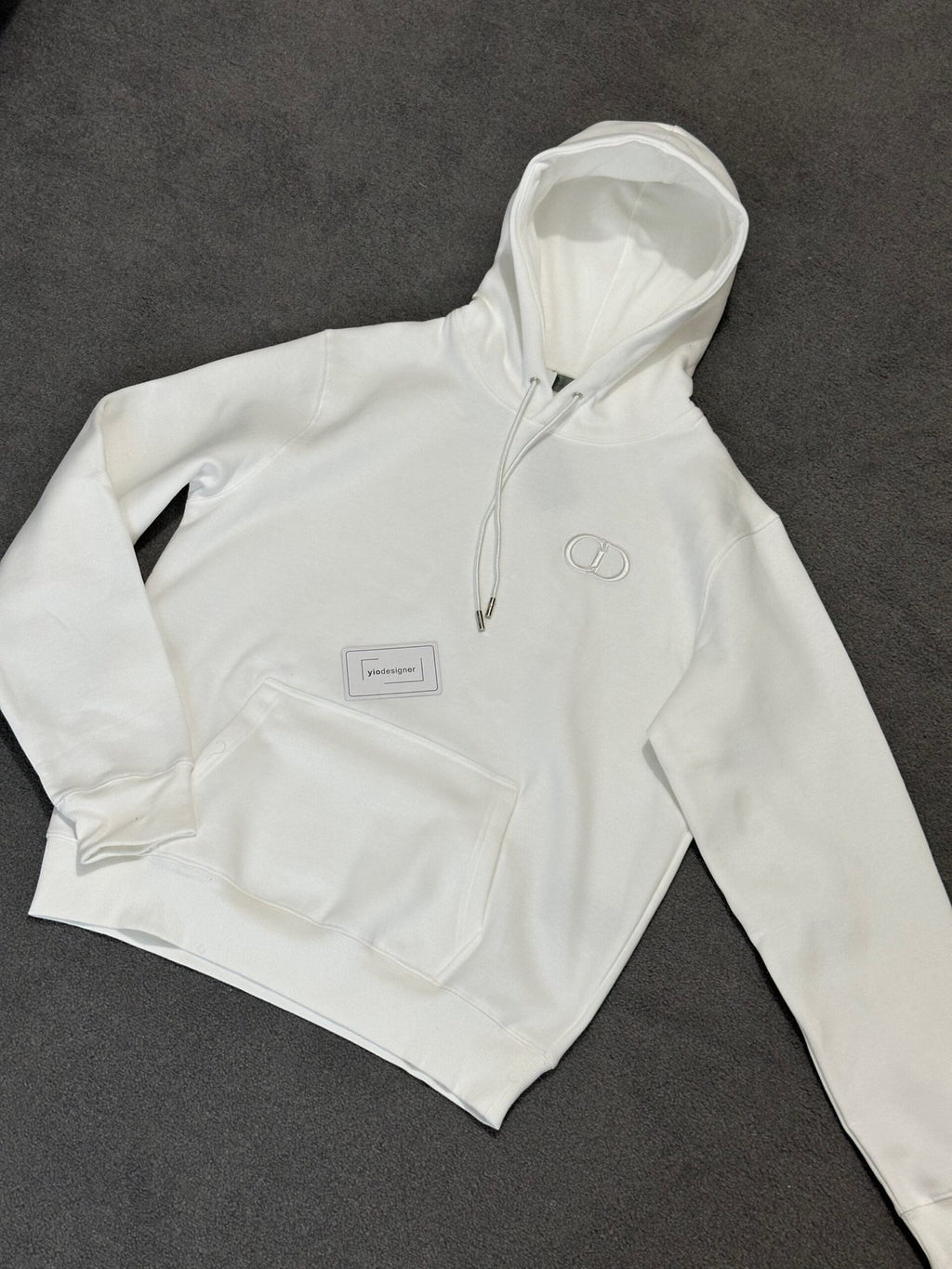 Dior | Dior CD hoody white | Side View | yiodesigner.co.uk