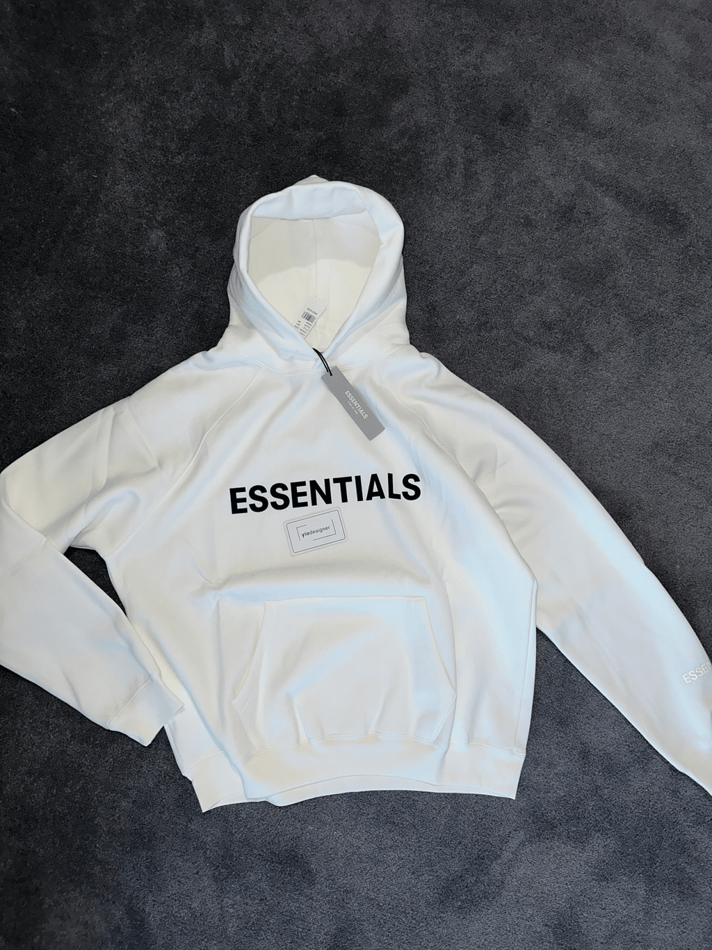 Fear of God Essentials | Essential hoody (oversized ) white | Back View | yiodesigner.co.uk