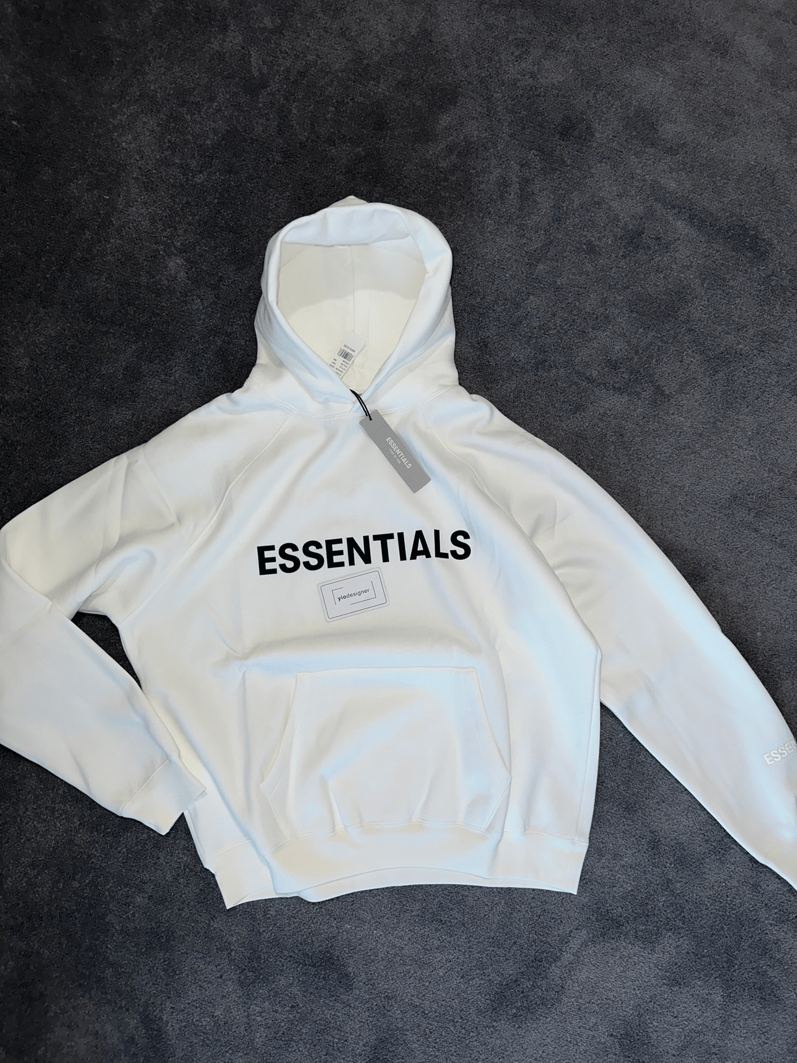 Fear of God Essentials | Essential hoody (oversized ) white | Back View | yiodesigner.co.uk