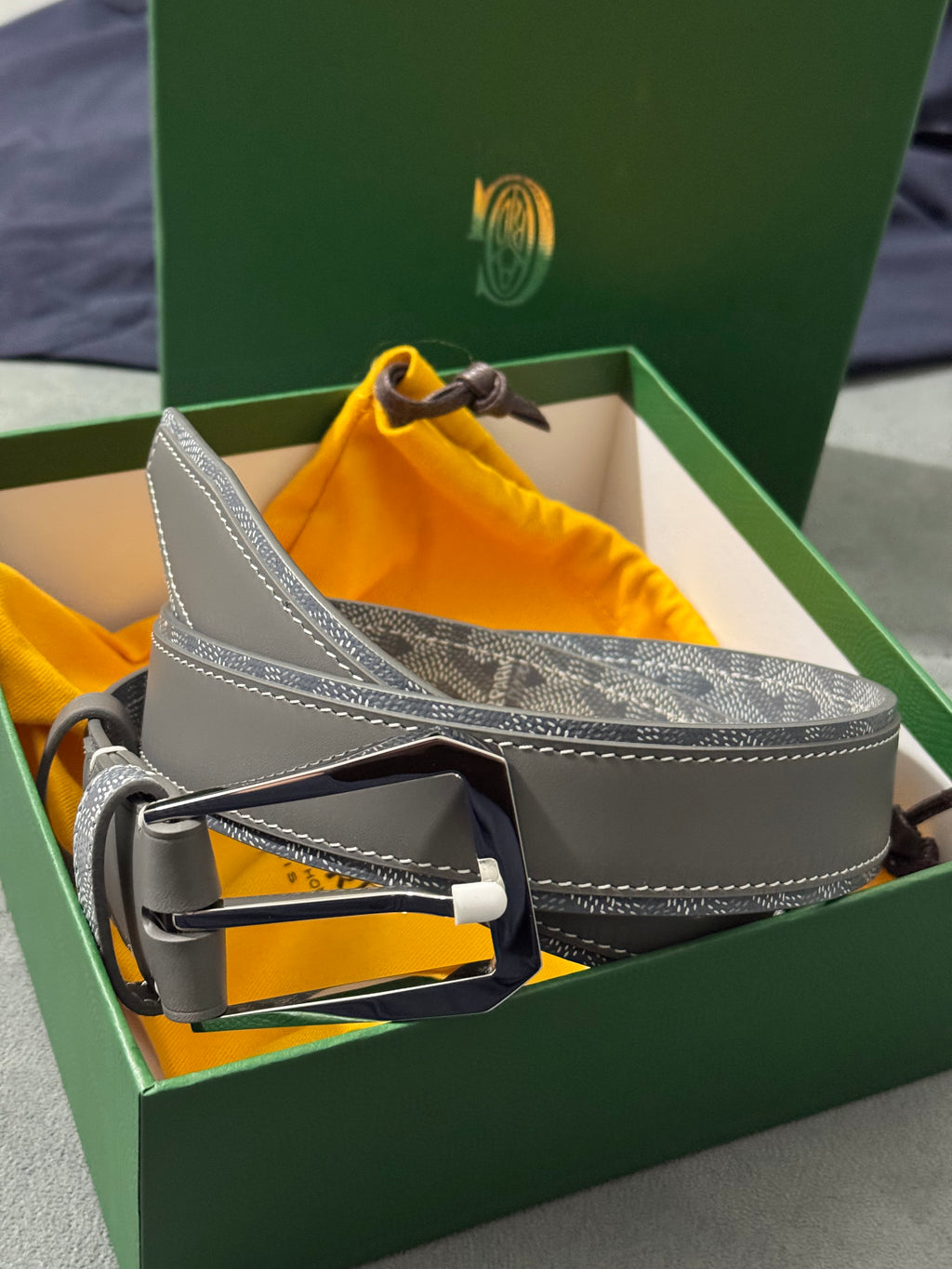 Goyard belt grey