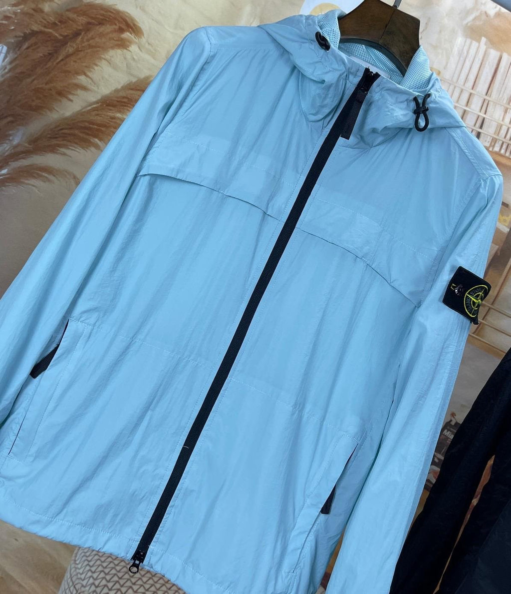 Stone Island | Stone island windbreaker baby blue | Side View | yiodesigner.co.uk