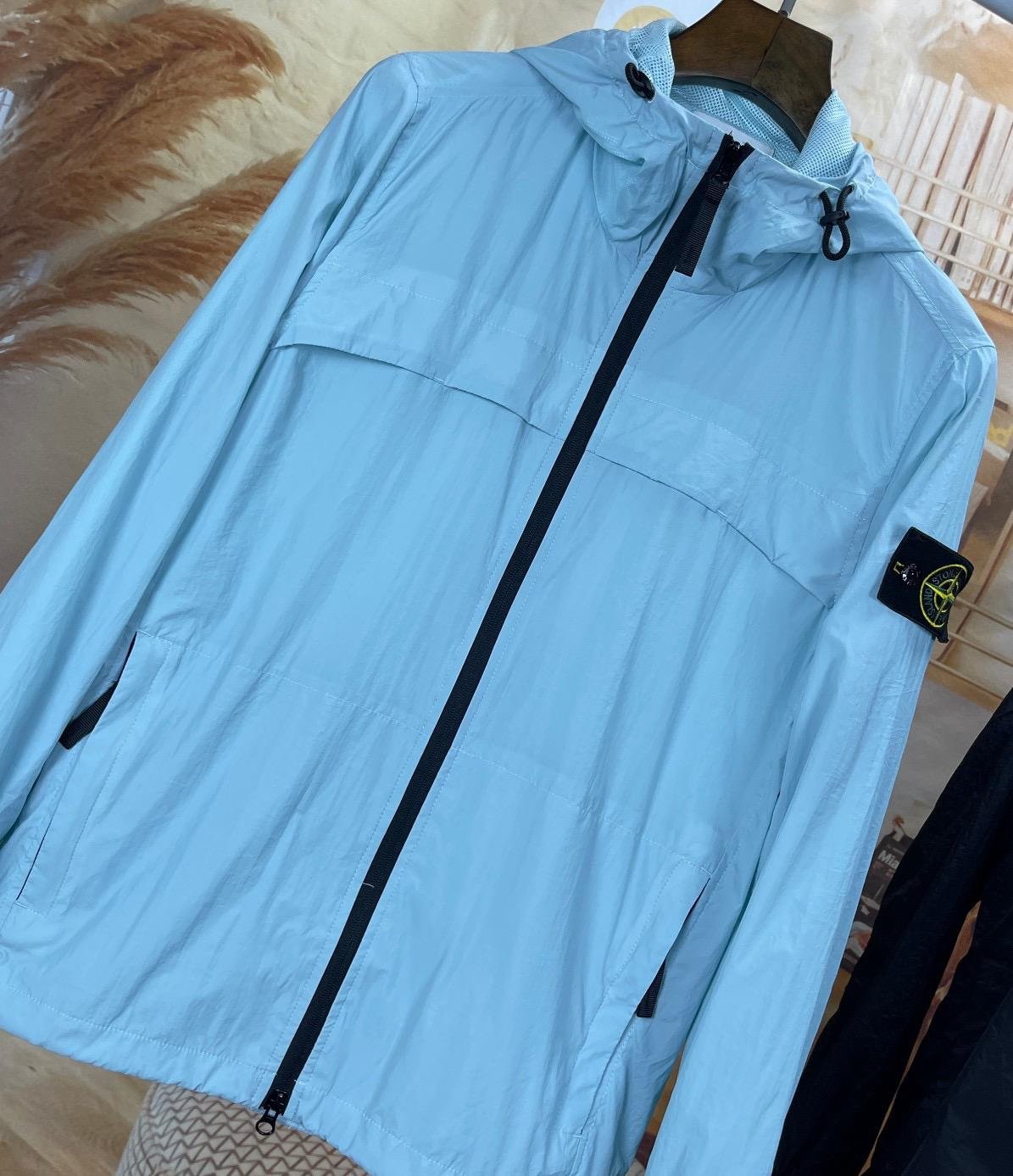 Stone Island | Stone island windbreaker baby blue | Side View | yiodesigner.co.uk