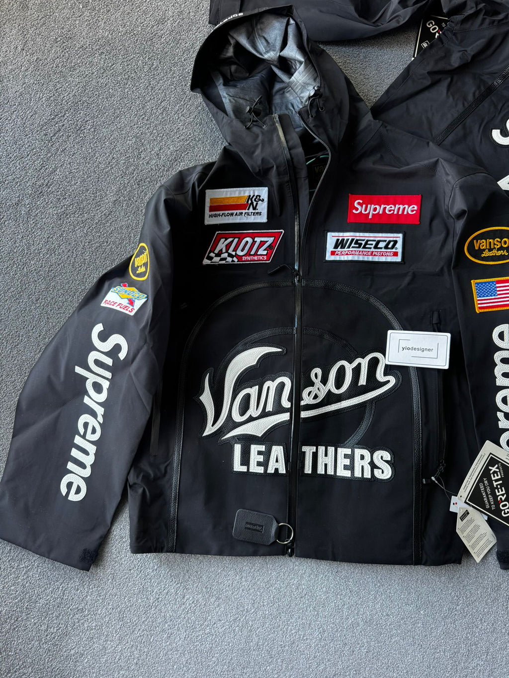 SUPREME X VANSON LEATHERS GORE-TEX SHELL JACKET BLACK
