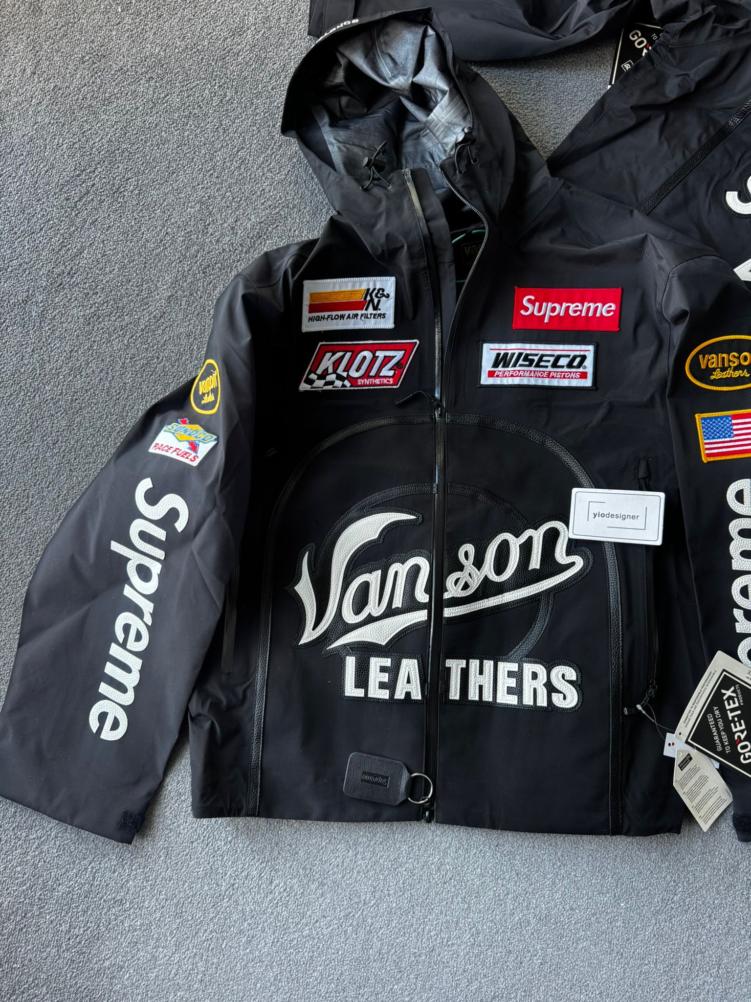 SUPREME X VANSON LEATHERS GORE-TEX SHELL JACKET BLACK