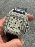 Cartier | Cartier Santos 100 XL 2740 Chronograph Diamond Bezel Automatic Watch - 41mm | yiodesigner.co.uk