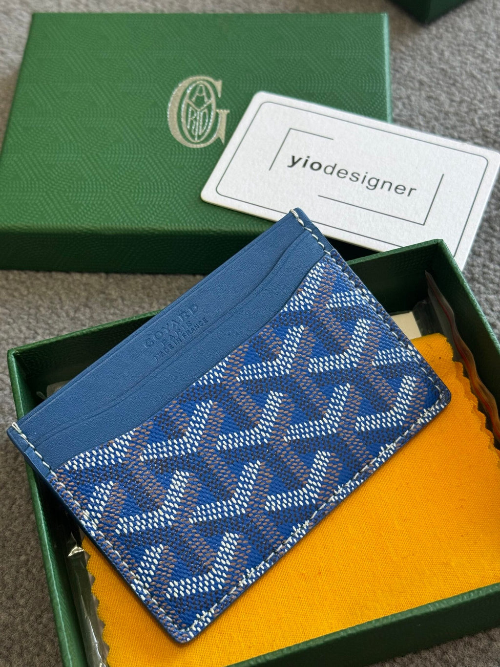 Goyard | Goyard card holder Blue | Back View | yiodesigner.co.uk