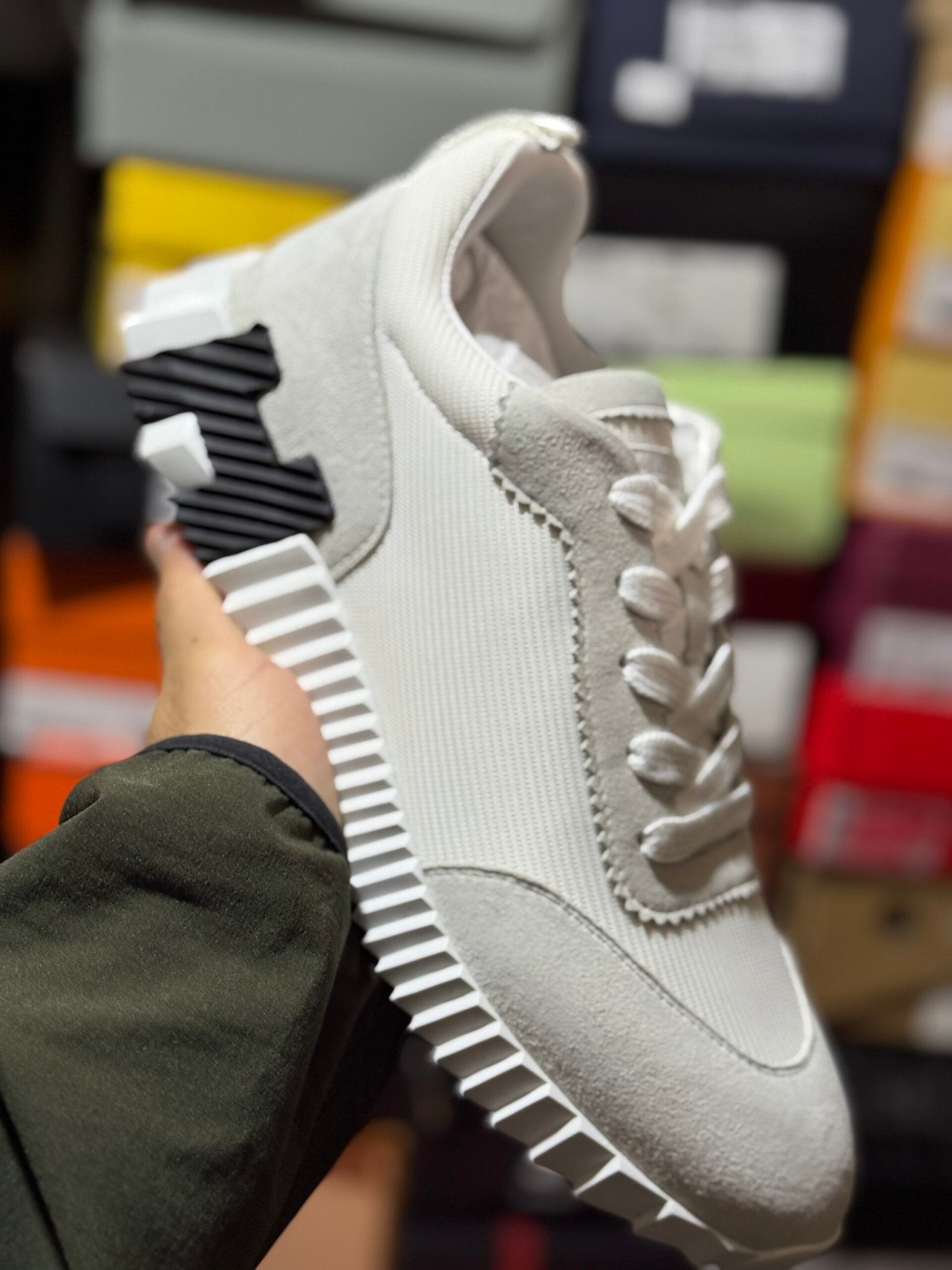 Hermes | Hermes sneaker velours | Black | Close-Up | yiodesigner.co.uk