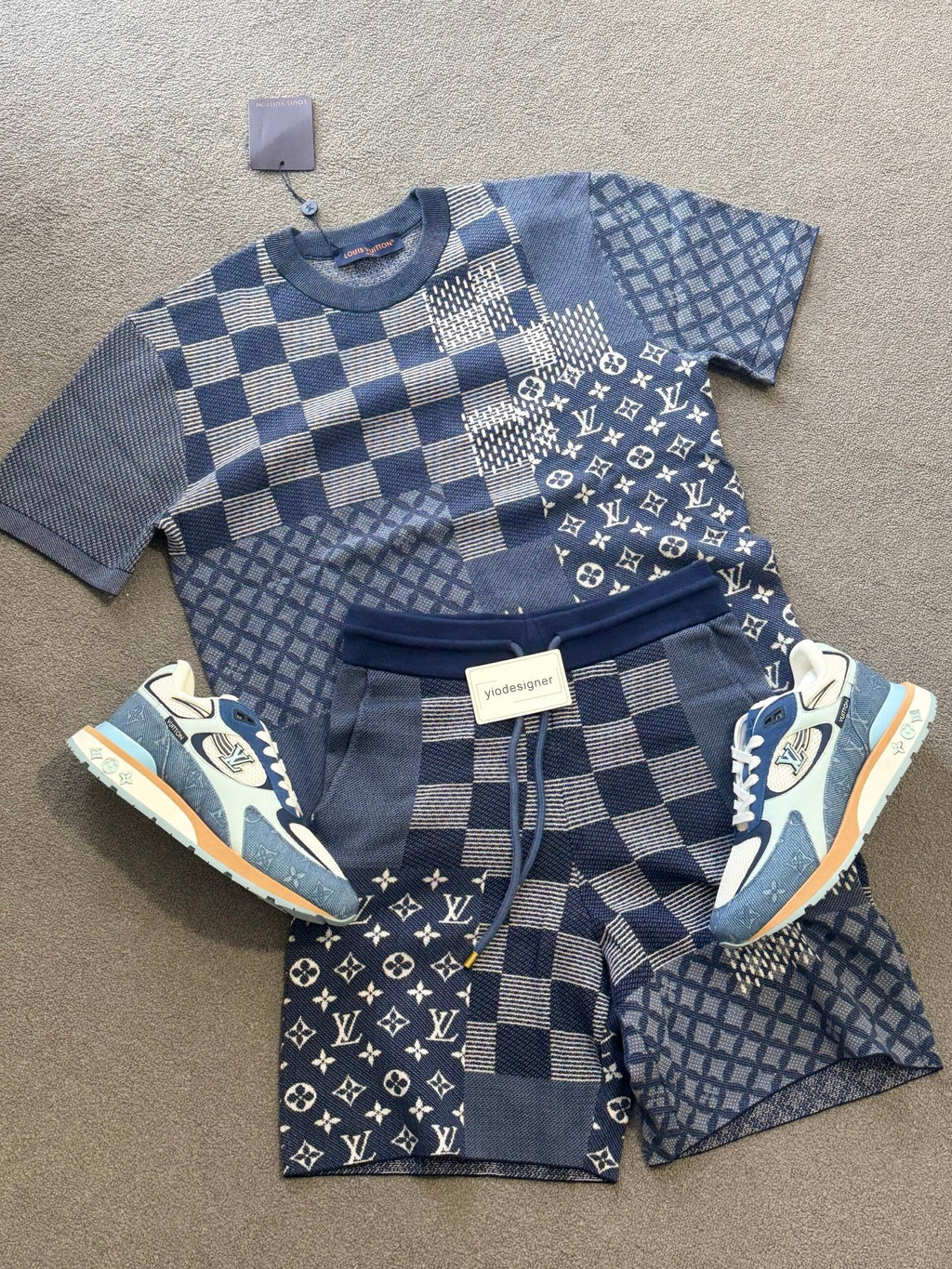 Louis Vuitton | Lv set (t-shirt and short) | Size XL | Detail Shot | yiodesigner.co.uk