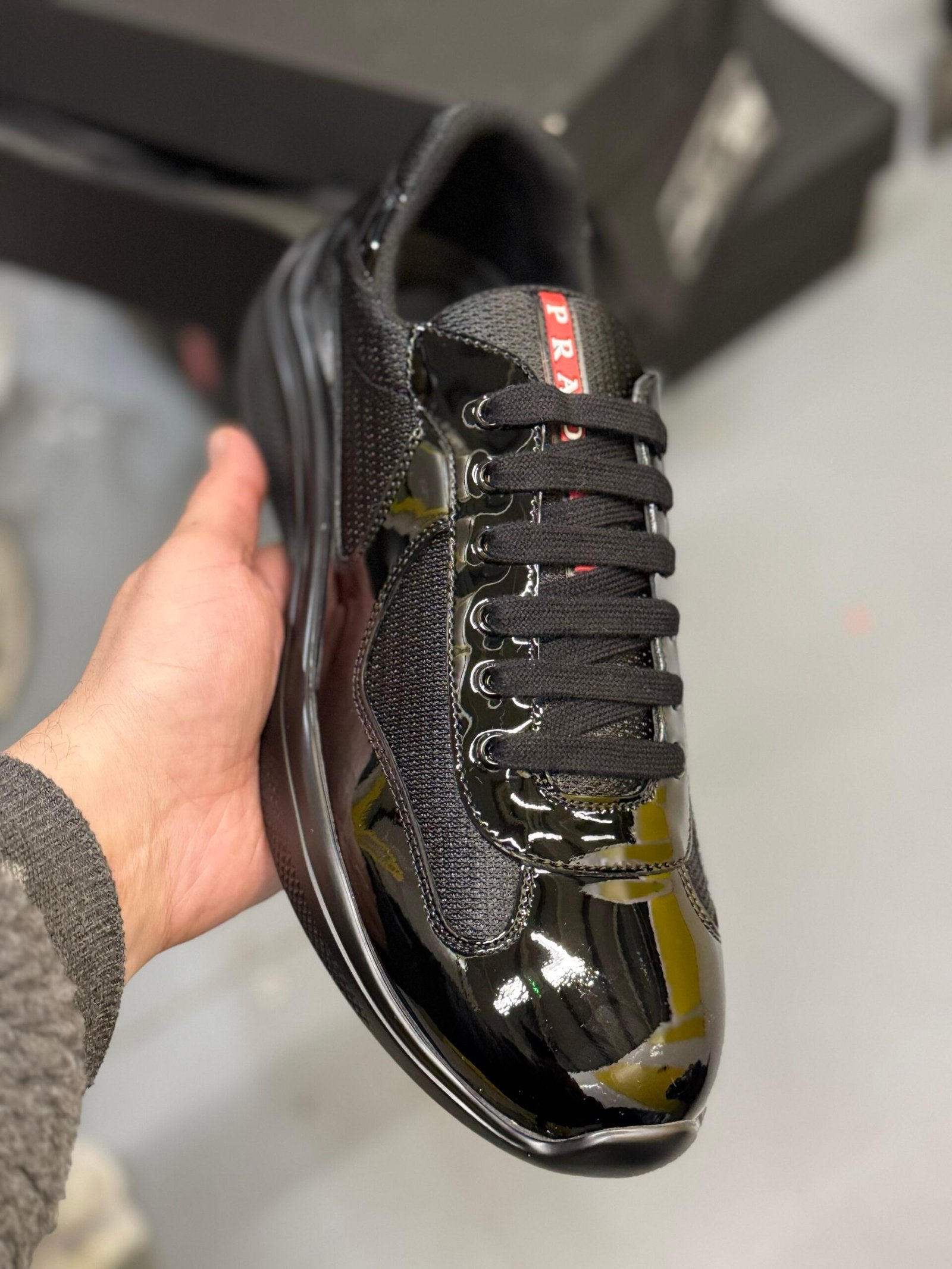 Prada | Prada sneaker black | Lifestyle Shot | yiodesigner.co.uk