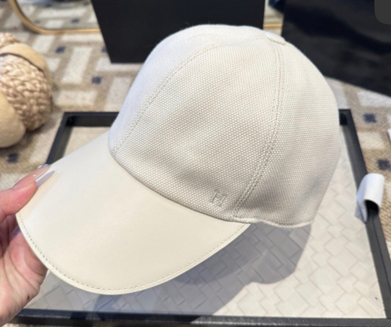 Hermes | Hermes cap white | Front View | yiodesigner.co.uk