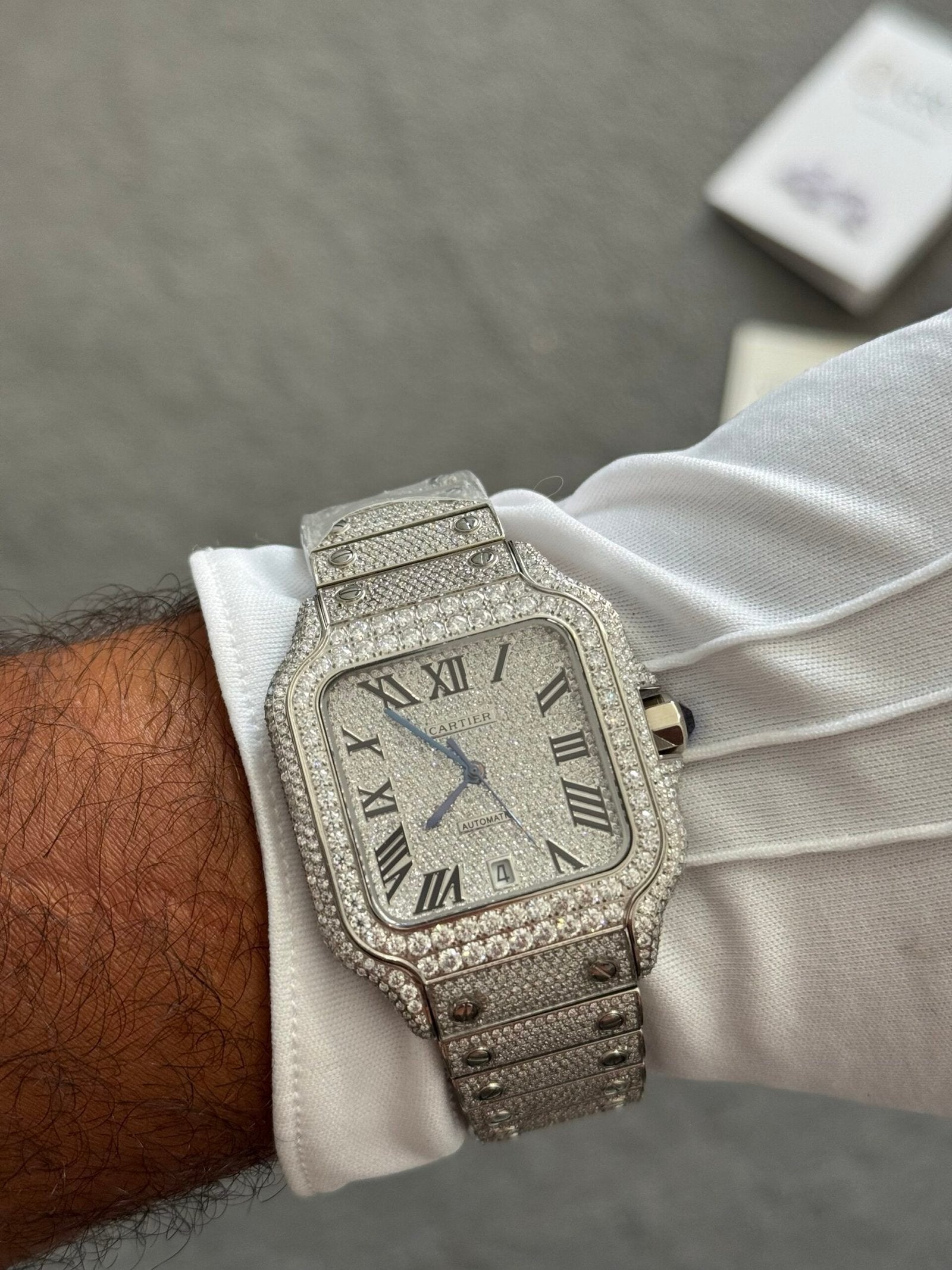 Cartier | Cartier watch moissanite top | Front View | yiodesigner.co.uk