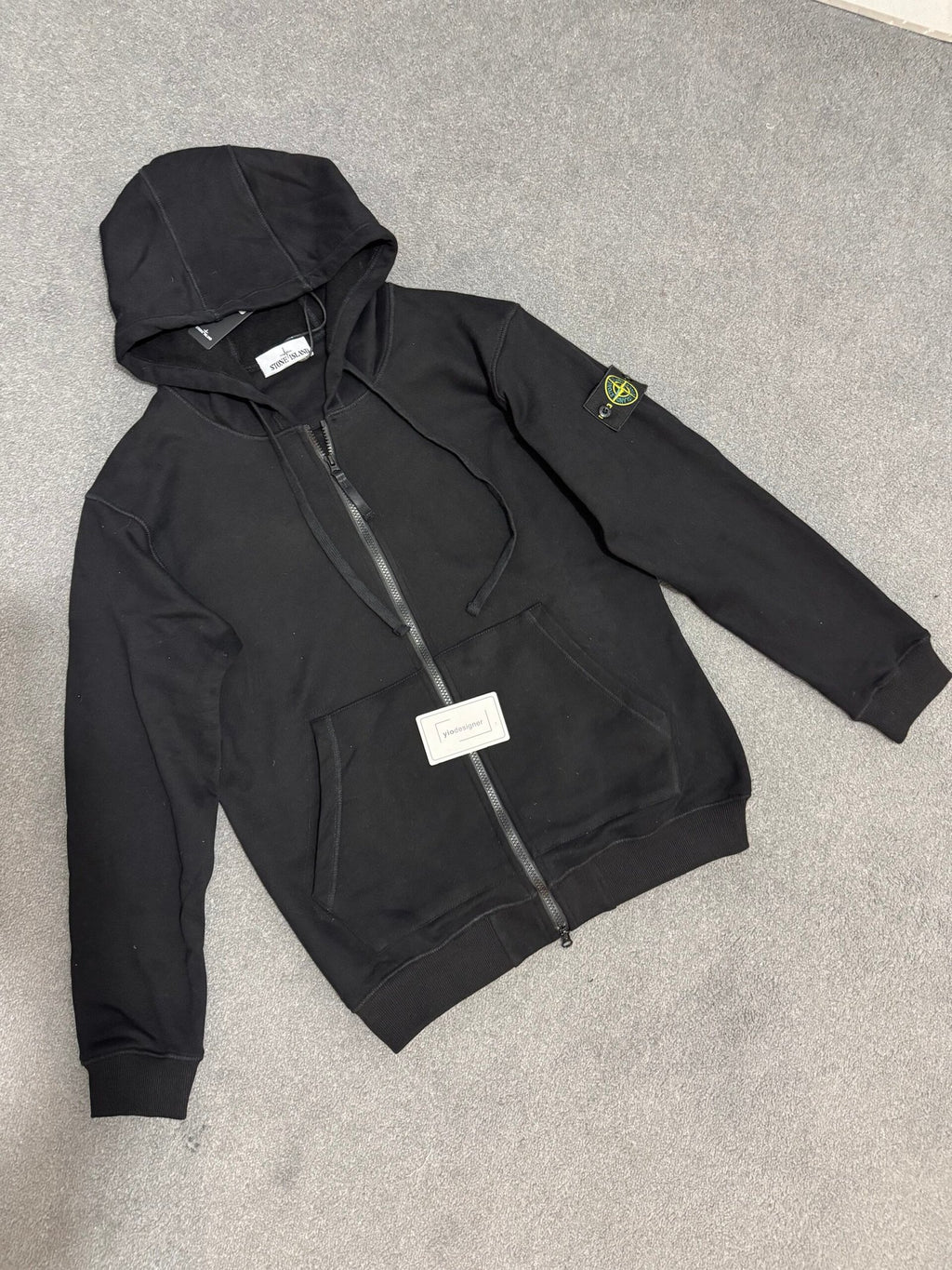Stone Island | Stone island full zip black | Back View | yiodesigner.co.uk