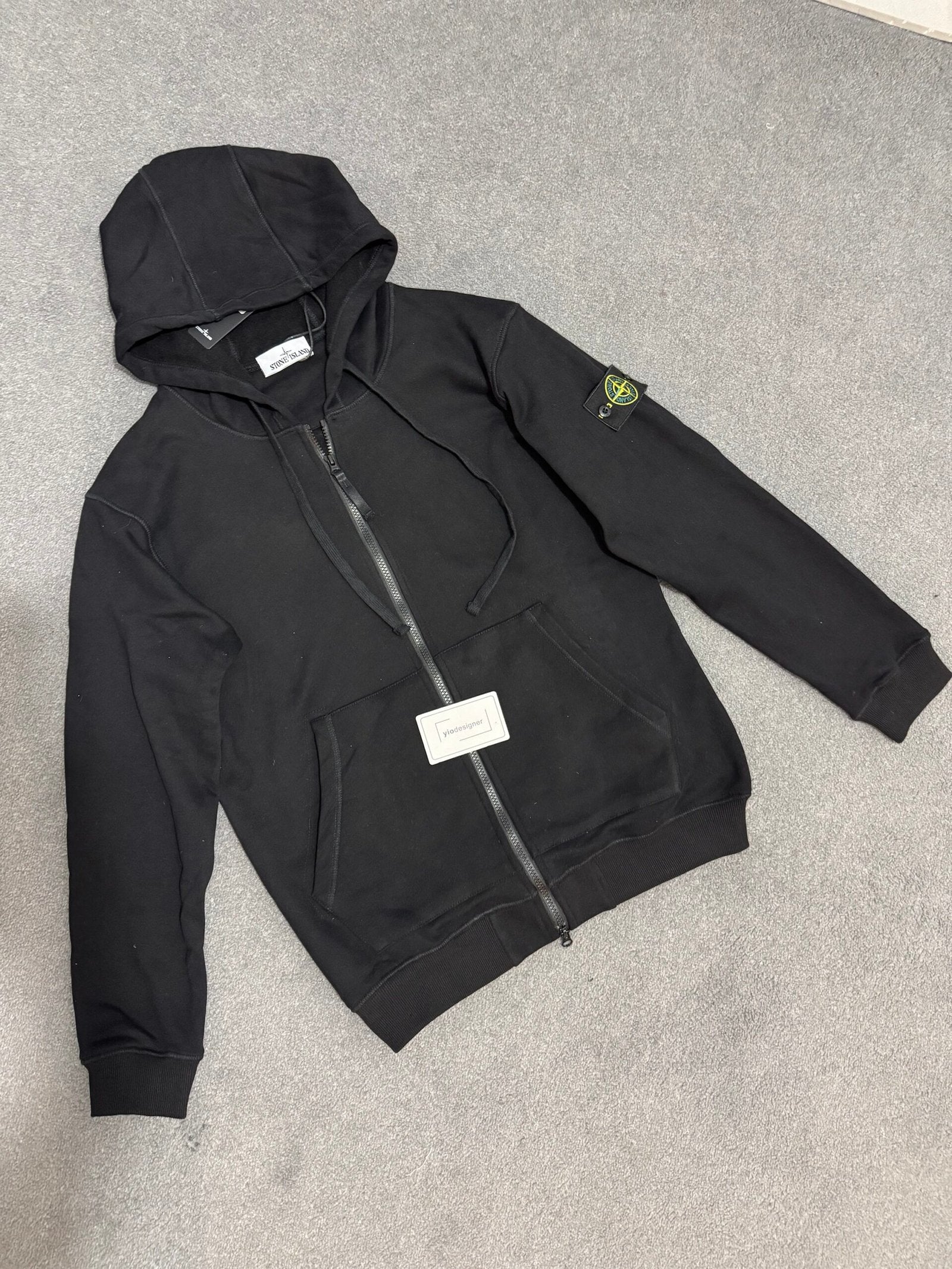Stone Island | Stone island full zip black | Back View | yiodesigner.co.uk