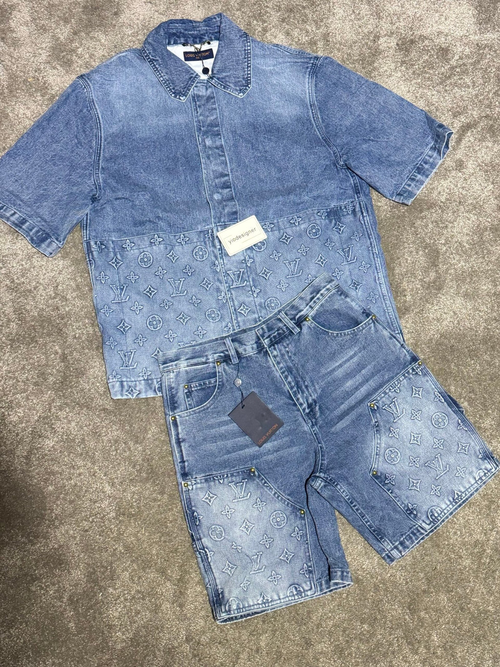 Louis Vuitton | Lv set (shirt and short) | Size XL | Detail Shot | yiodesigner.co.uk