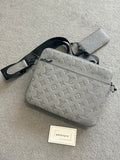 Louis Vuitton | Lv messenger bag (grey) | Front View | yiodesigner.co.uk