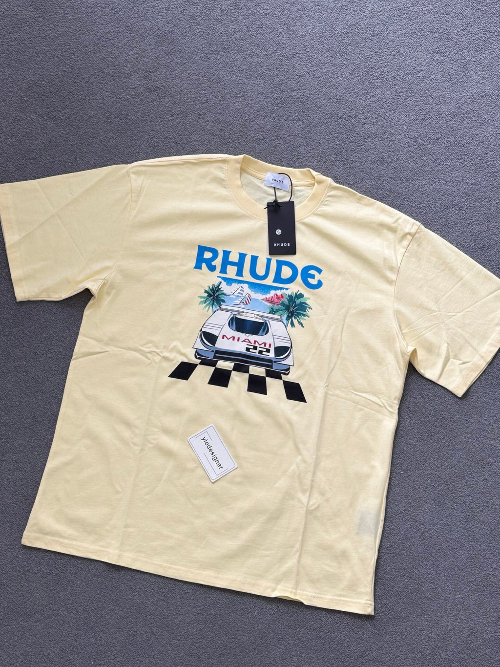 Rhude | Rhude t-shirt Beige | Size M | Back View | yiodesigner.co.uk