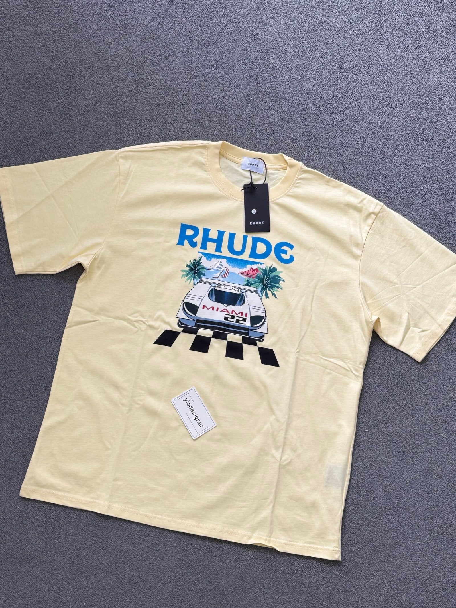 Rhude | Rhude t-shirt Beige | Size M | Back View | yiodesigner.co.uk