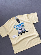 Rhude | Rhude t-shirt Beige | Side View | yiodesigner.co.uk