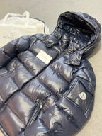 Moncler | Moncler maya navy (coat) | Lifestyle Shot | yiodesigner.co.uk