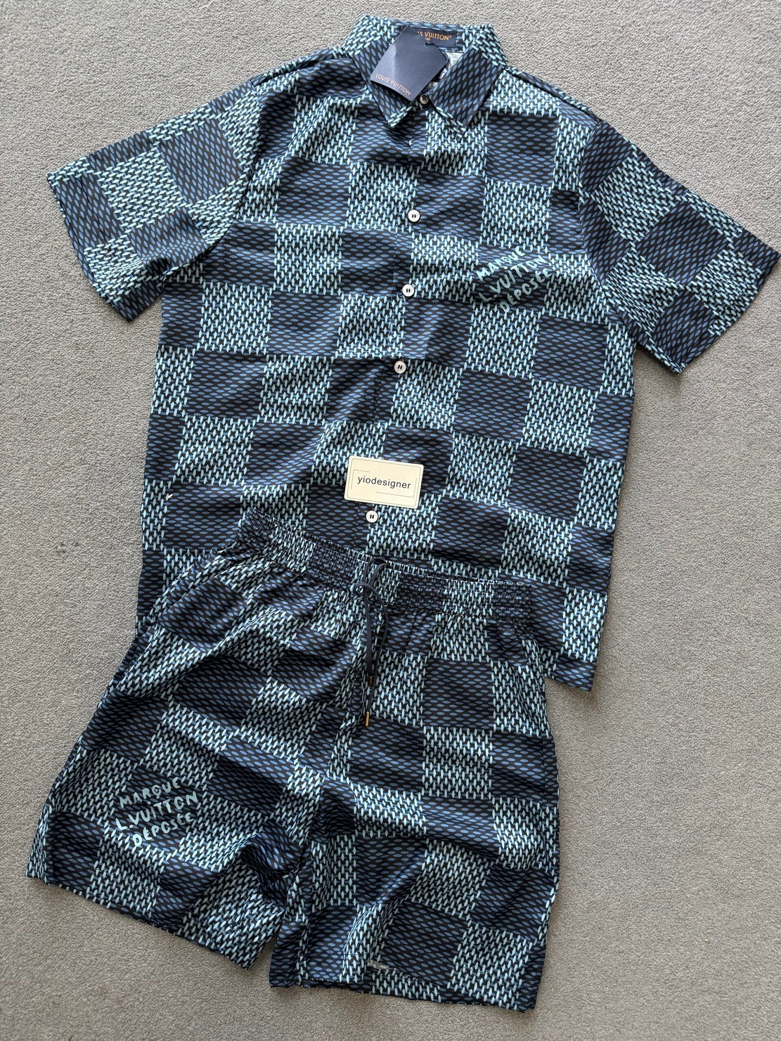 Louis Vuitton | Lv set (shirt and short ) | Close-Up | yiodesigner.co.uk