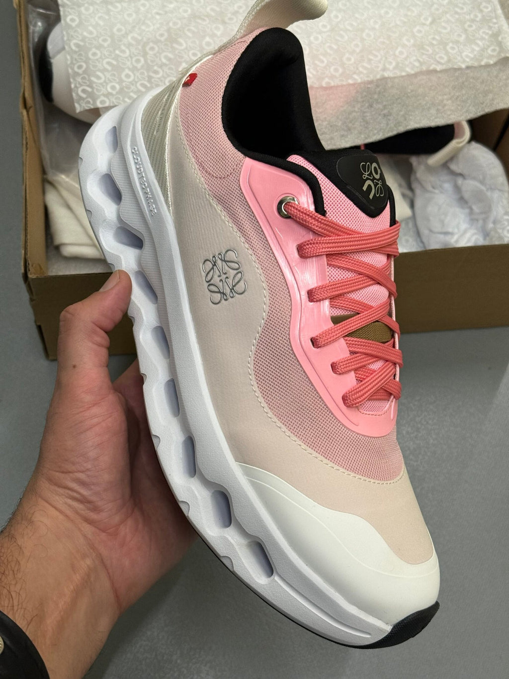 Loewe | Loewe x QC sneaker pink | Full Body | yiodesigner.co.uk