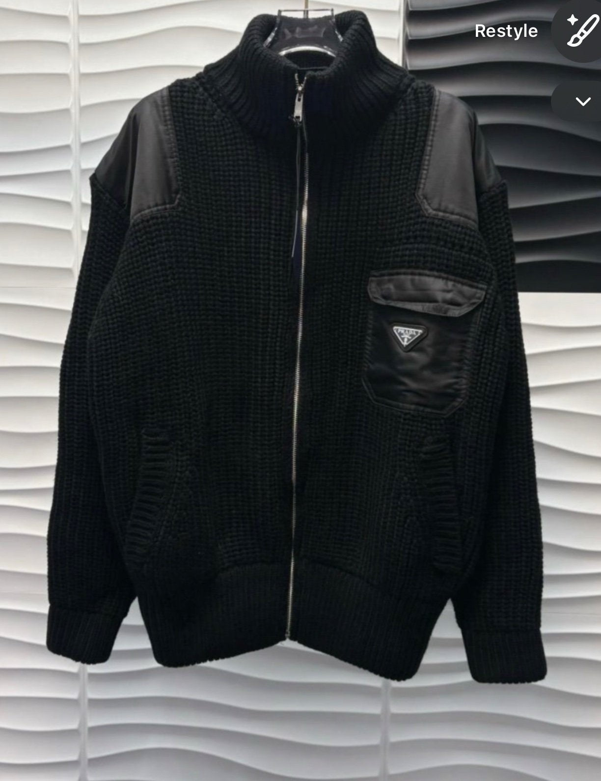 Prada | Prada zip up cardigan | Size L | Front View | yiodesigner.co.uk