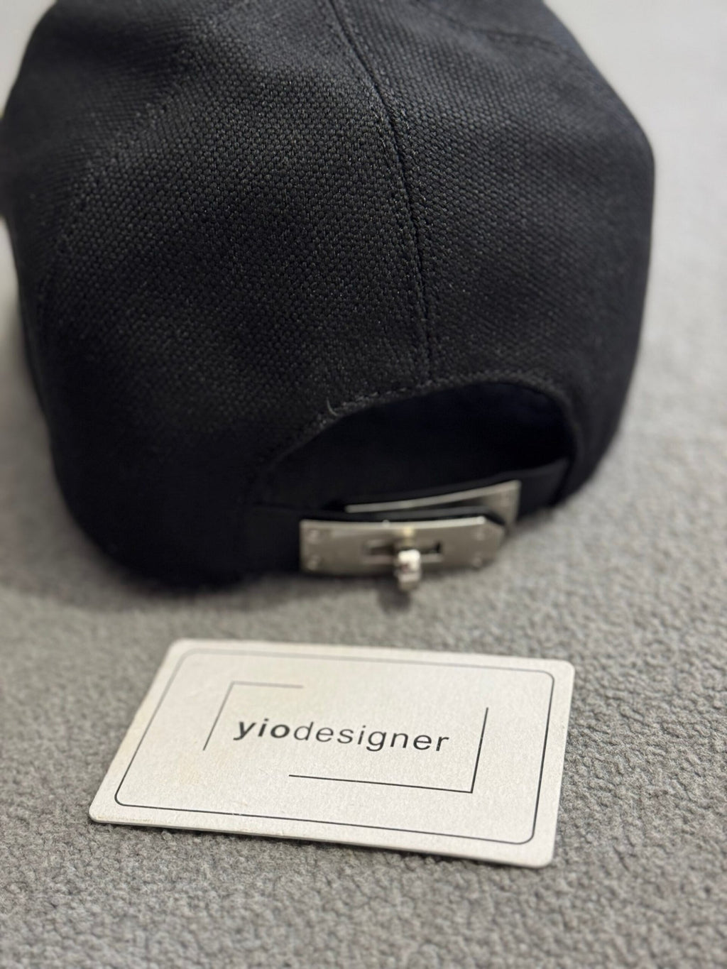 Hermes | Hermes cap all black | Back View | yiodesigner.co.uk