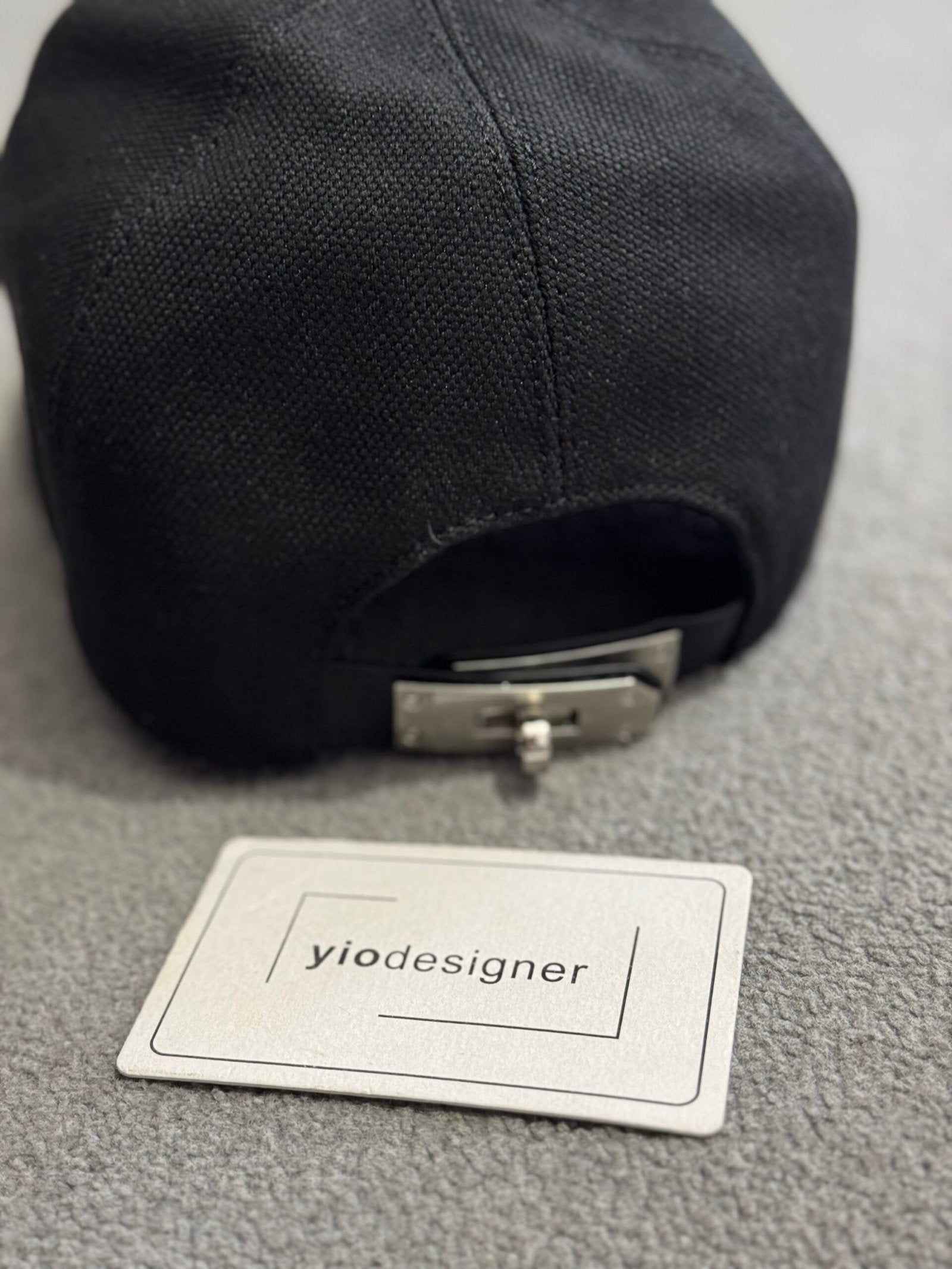 Hermes | Hermes cap all black | Back View | yiodesigner.co.uk