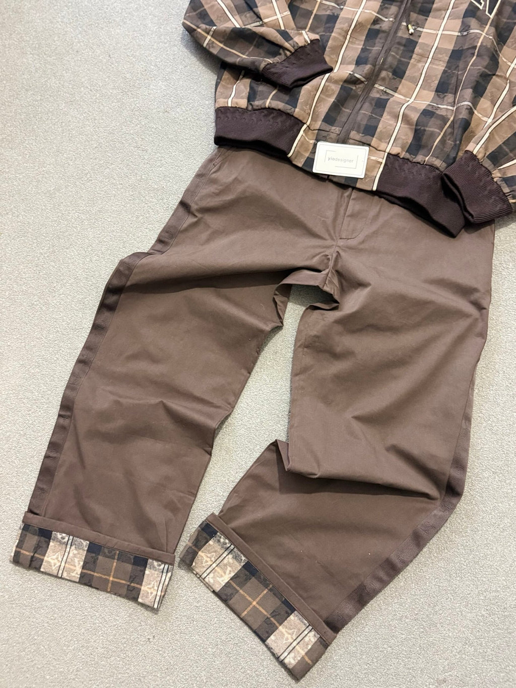 Louis Vuitton | Lv set (jacket and trousers ) | Side View | yiodesigner.co.uk