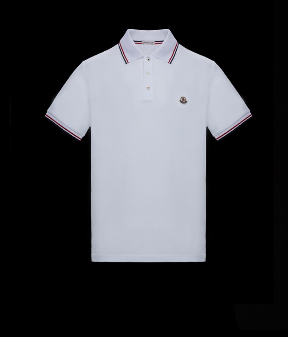 Moncler | moncler polo white | Size XXL | Close-Up | yiodesigner.co.uk